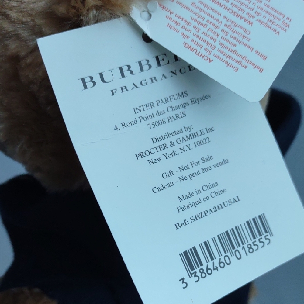 Burberry Tan Teddy Bear with Navy Shirt - Picture 6 of 6